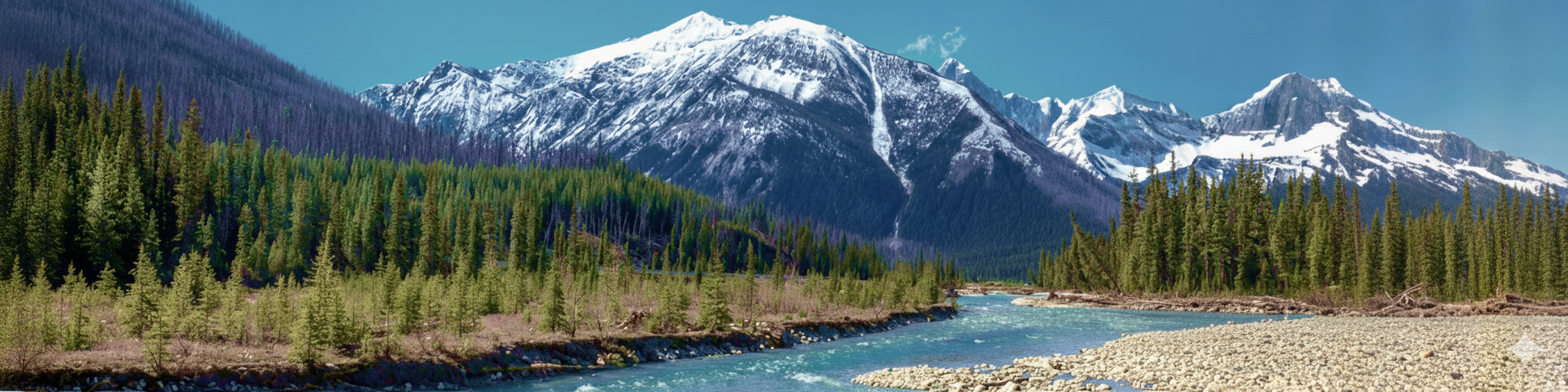A mountain river running through the British Columbia Rockies
